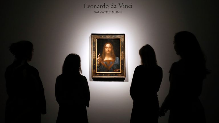 La peinture est la copie de da Vinci de la peinture de Salvator Mundi du 16ème siècle de Jésus-Christ.