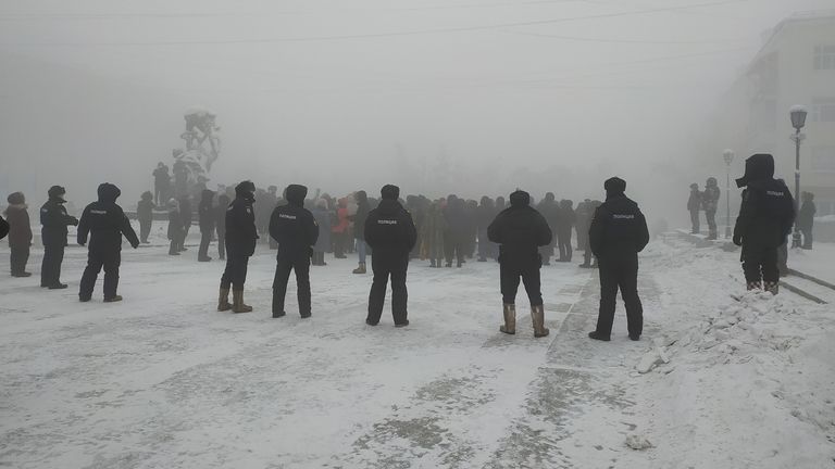Les manifestants se sont rassemblés pour soutenir M. Navalny dans des températures de -50 ° C à Iakoutsk.  Photo: Ksenia Korshun / via REUTERS