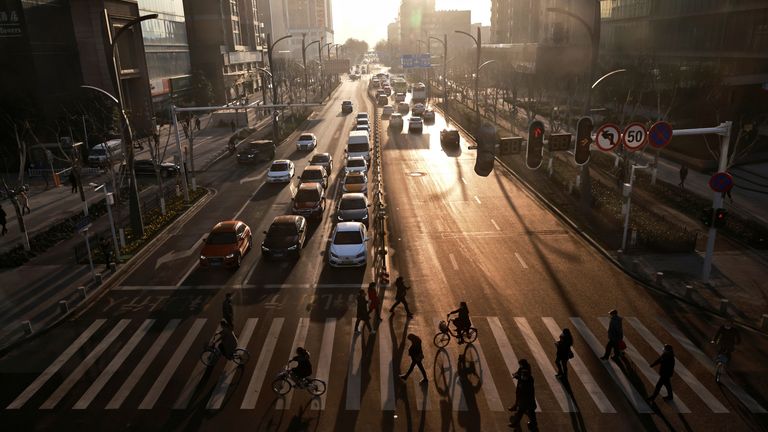 Wuhan, Chine le matin de l'arrivée des responsables de l'OMS dans la ville 