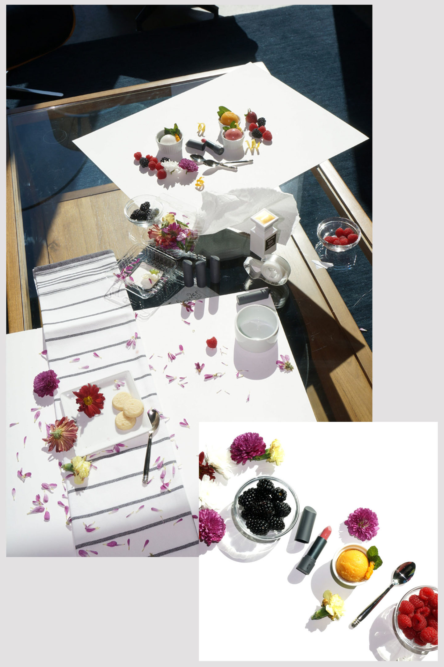 Fond de papier blanc pour les photos de produits