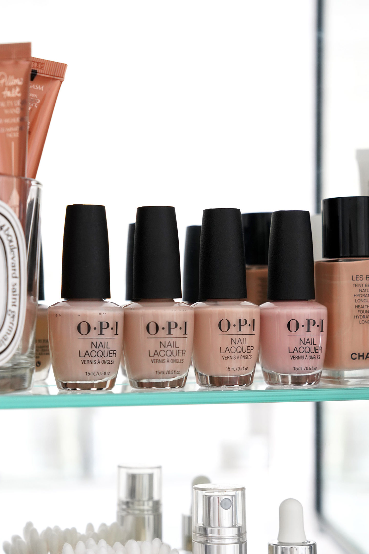 Tiramisu OPI neutre préféré pour deux, Pale to the Chief, Samoan Sand, Machu PeachU