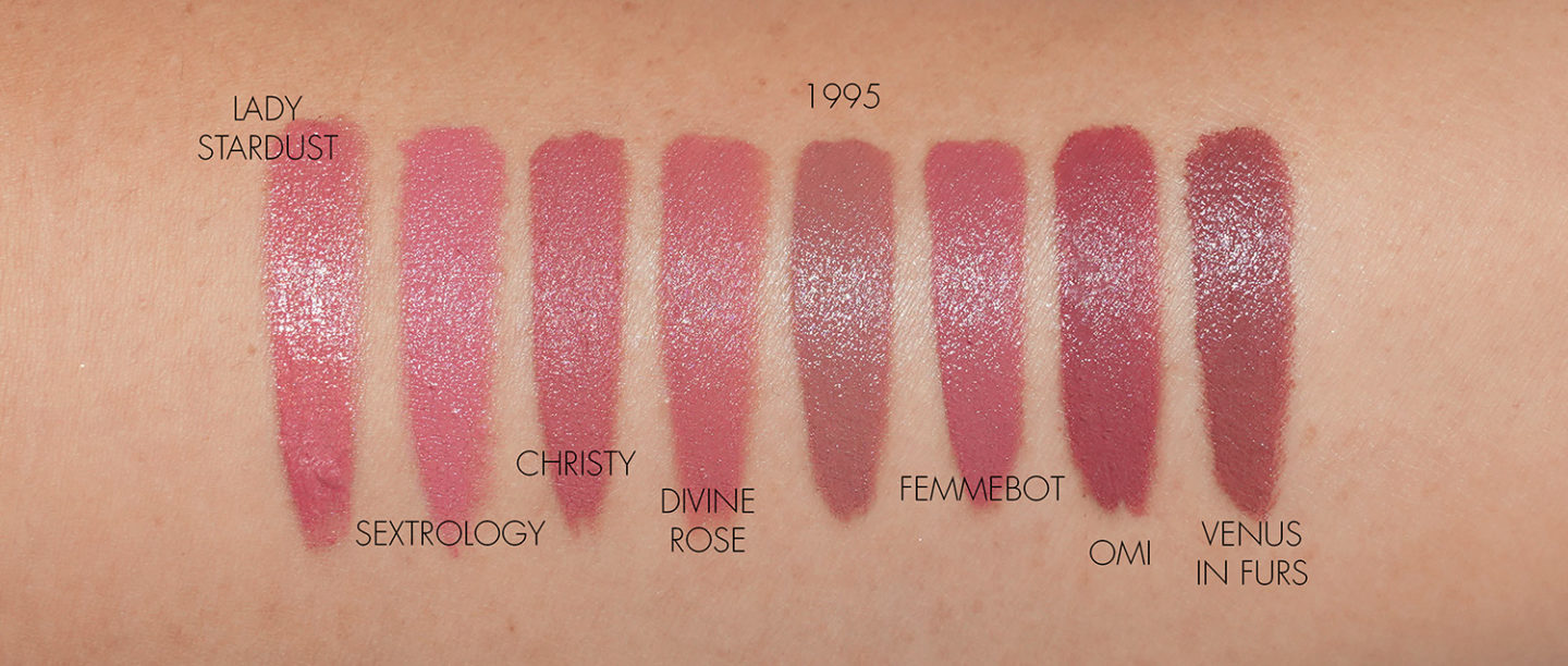 Échantillons de rouge à lèvres rose nude de Pat McGrath Labs