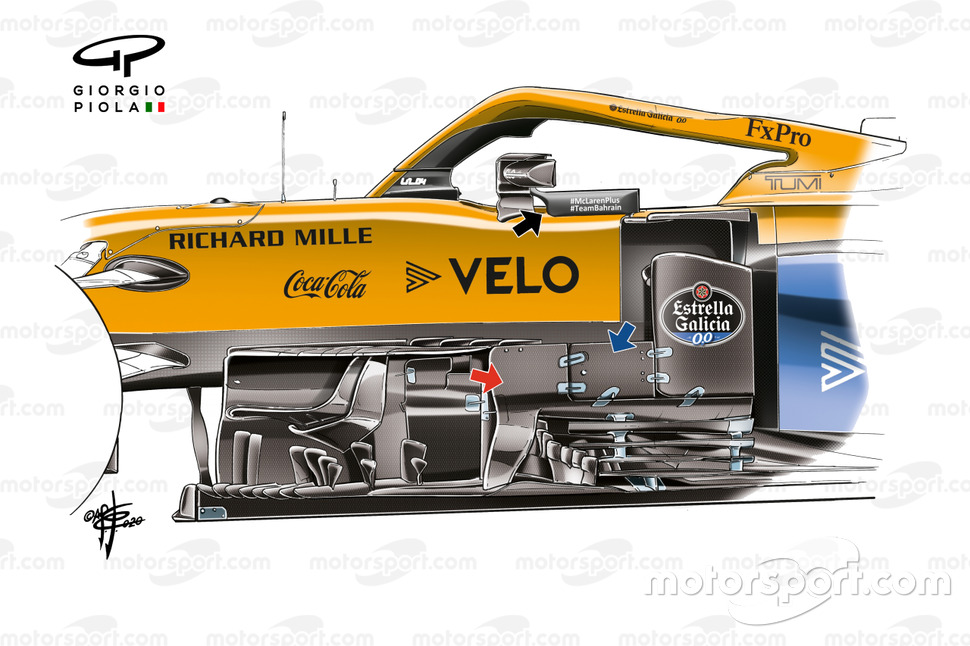 McLaren a apporté des modifications subtiles à la zone de bargeboard du MCL35M.