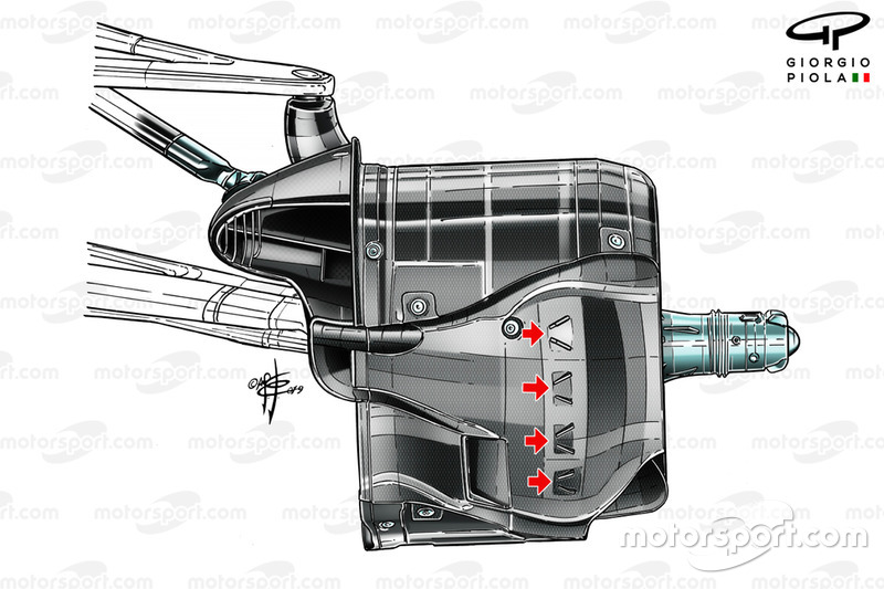Mercedes AMG F1 W10, frein avant