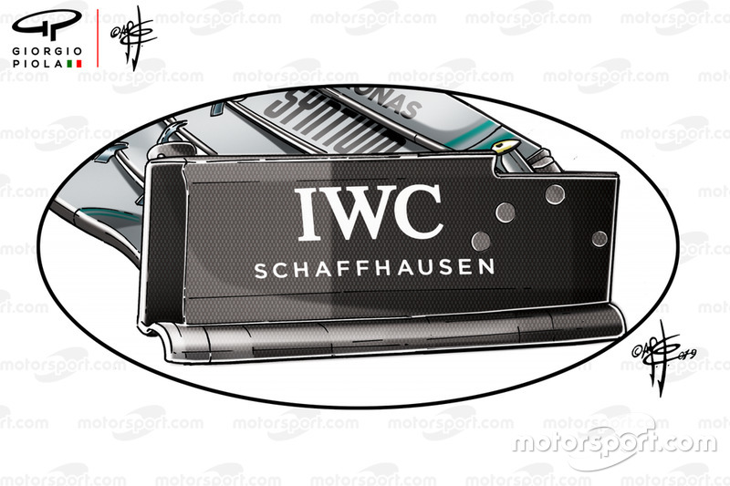 Plaque d'extrémité d'aileron avant Mercedes W10