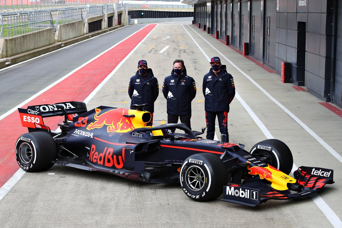 Sergio Perez, Red Bull Racing, Christian Horner, directeur de l'équipe Red Bull Racing, Max Verstappen, Red Bull Racing
