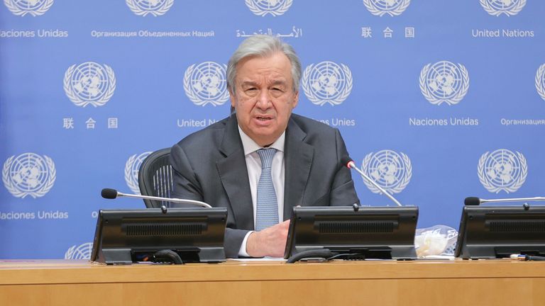 Le secrétaire général de l'ONU a qualifié le rapport d '«alerte rouge».  Pic: AP