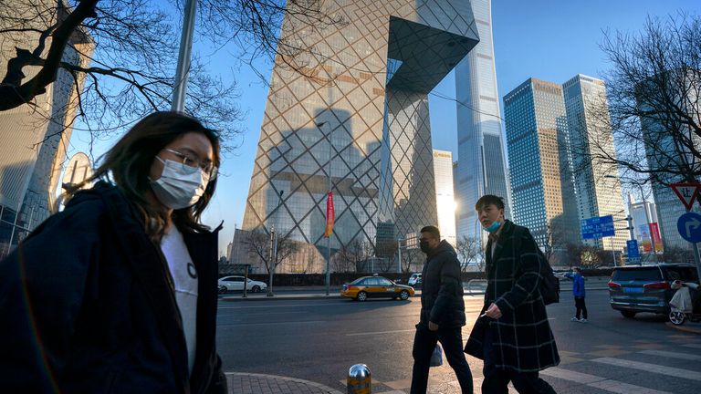 Le bâtiment du siège de CCTV, qui abrite le réseau de télévision d'État chinois CCTV et sa branche outre-mer CGTN, à Pékin