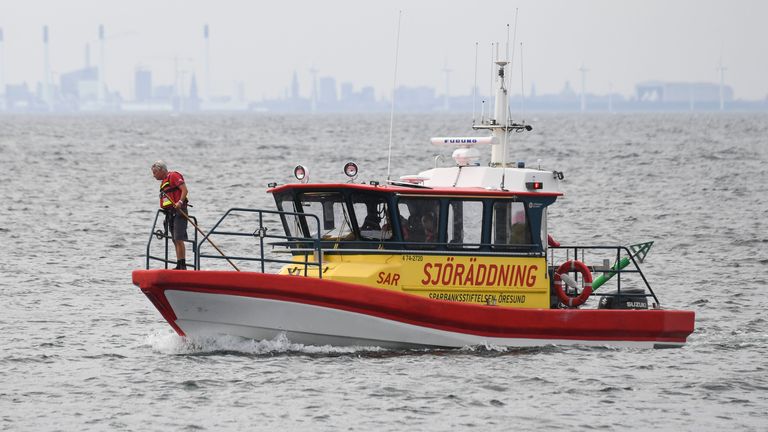 Un navire de la Société suédoise de sauvetage maritime recherche le journaliste suédois Kim Wall en 2017