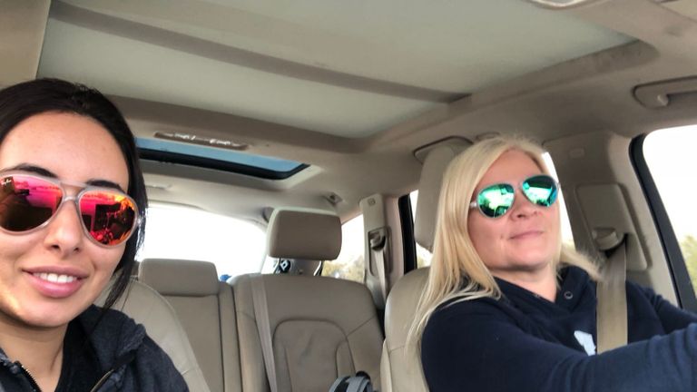 Latifa et Tiina le jour de l'évasion.  Pic: Détenu à Dubaï