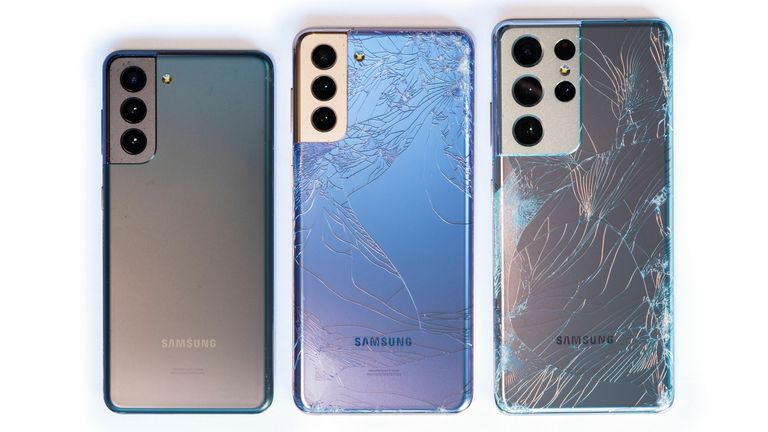 Est-il facile de détruire les nouveaux smartphones de Samsung?  Pic: SquareTrade