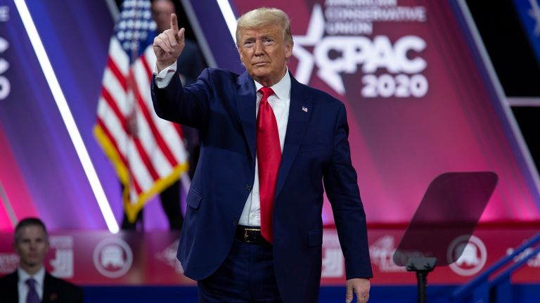 Donald Trump a fait sensation lors de la Conférence d'action politique conservatrice de l'année dernière.  Pic: AP