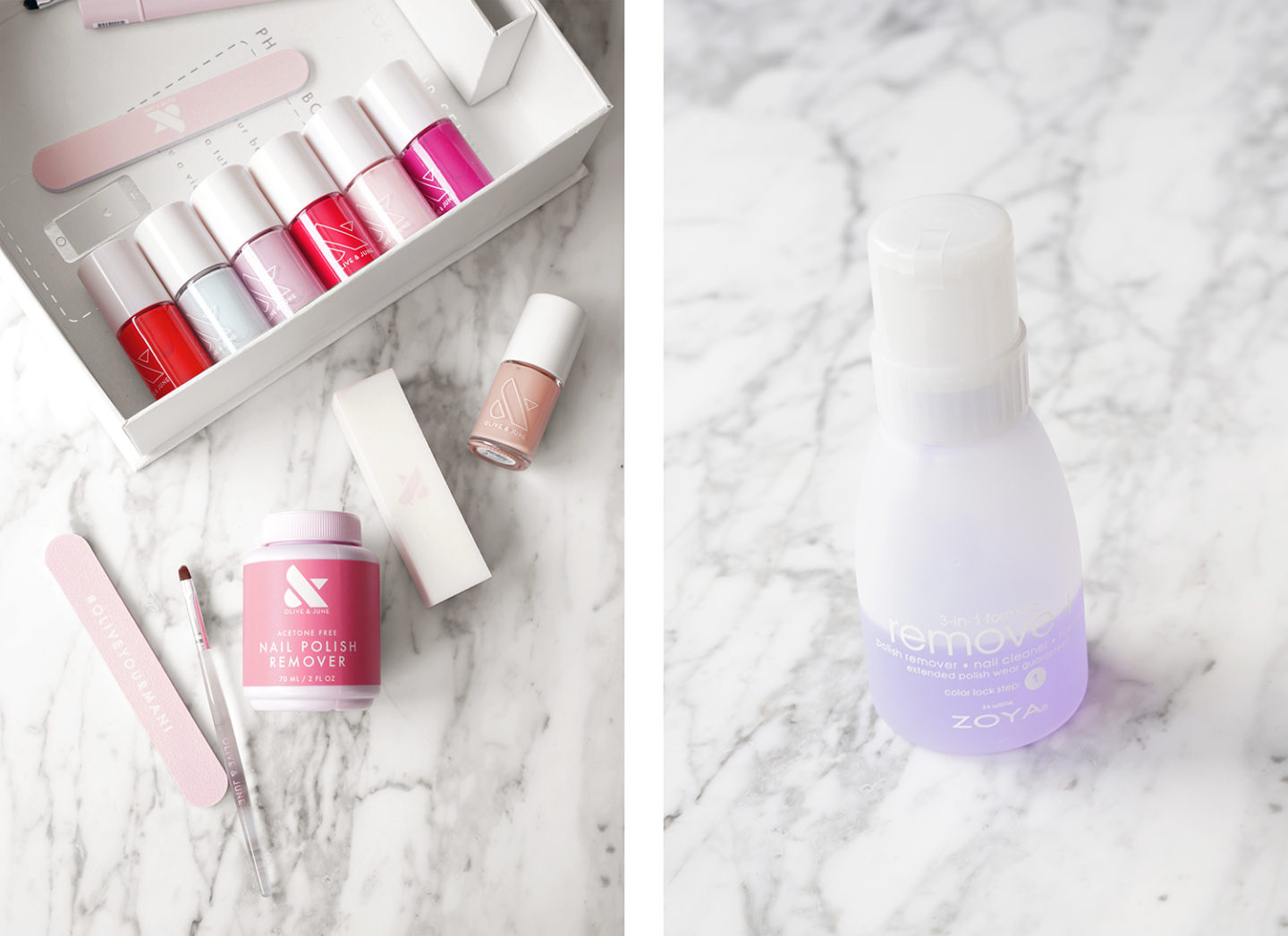 Outils pour les ongles Olive et June et Zoya Remover Plus