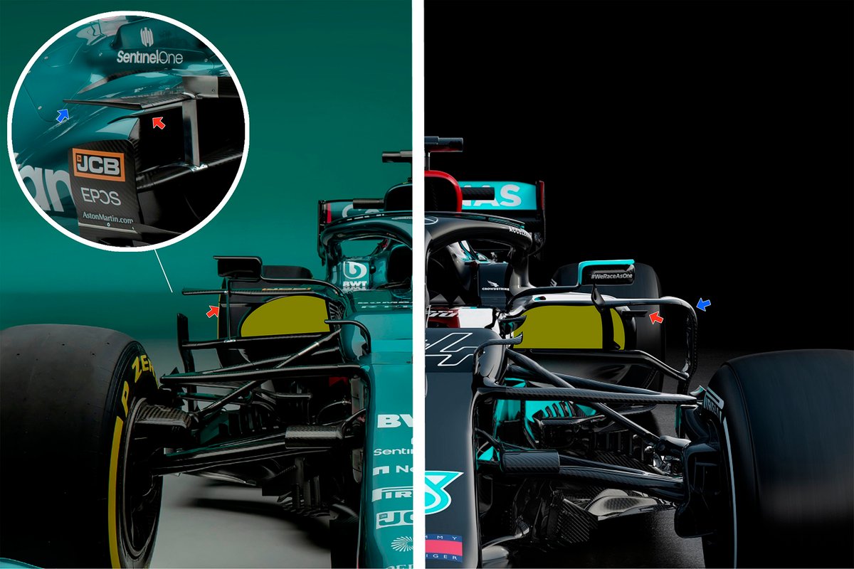 Aston Martin AMR21, Mercedes AMG F1 W12, cosses latérales