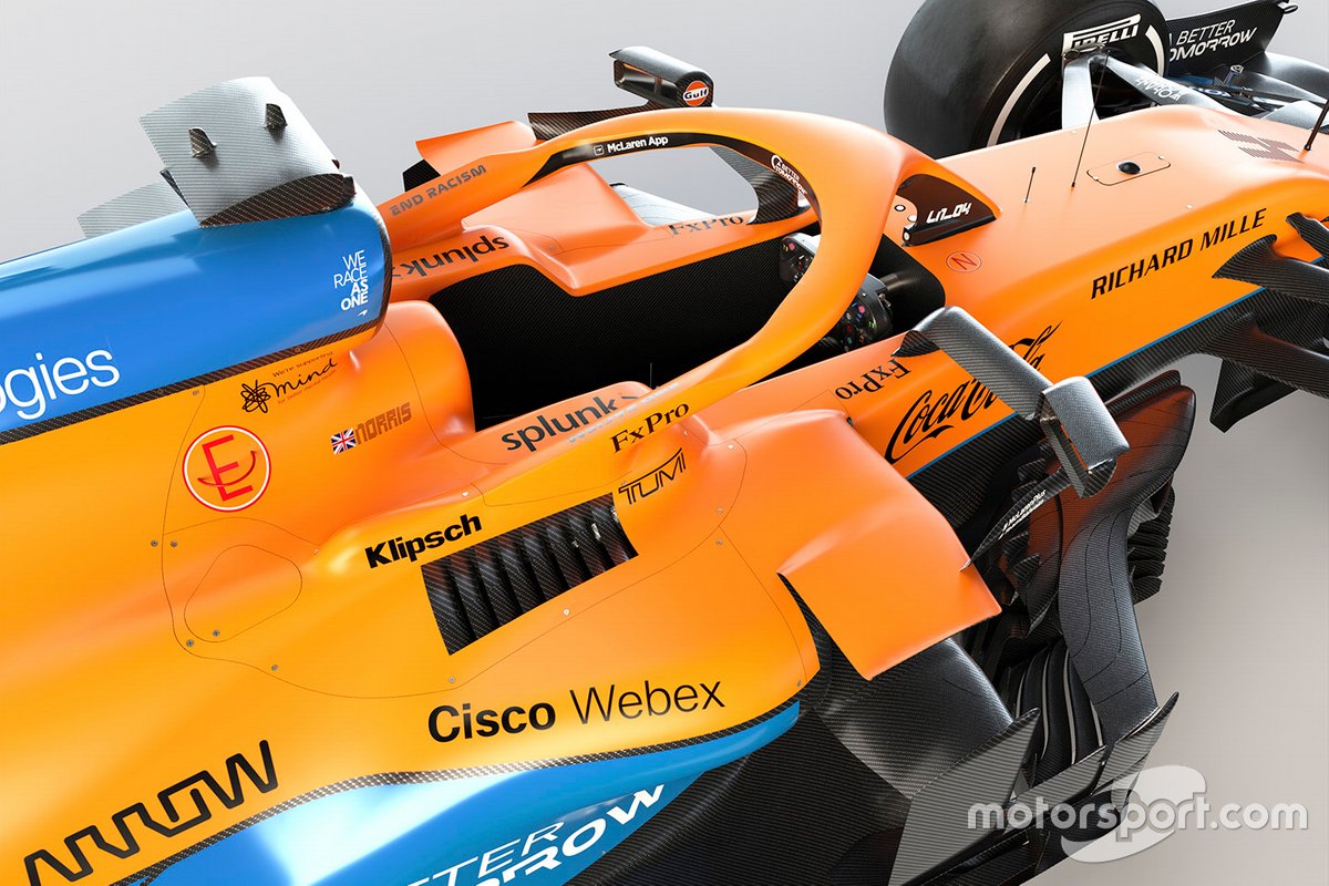 Détail du cockpit de la McLaren MCL35M