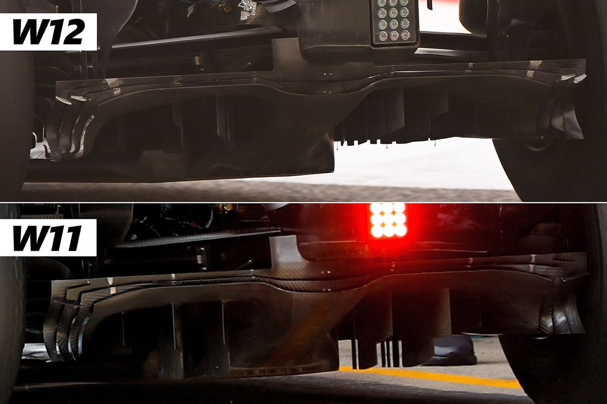 Comparaison des diffuseurs Mercedes W12 et Mercedes W11
