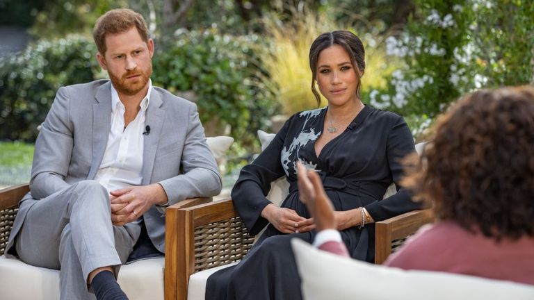 L'interview de Harry et Meghan avec Oprah Winfrey sera diffusée dimanche Pic: CBS