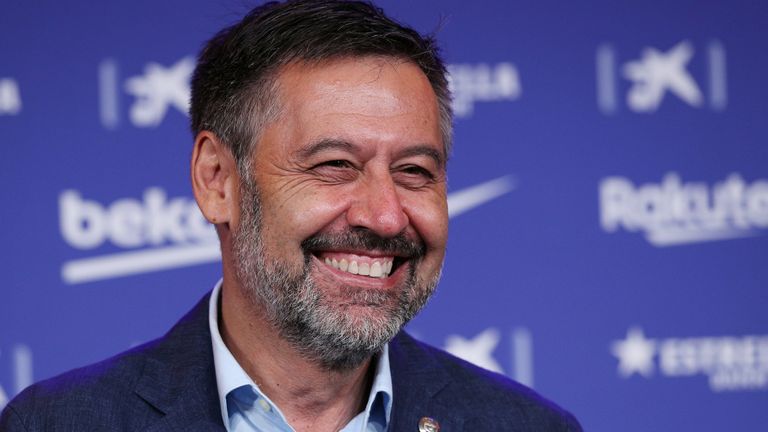 Josep Maria Bartomeu, photographié l'été dernier alors que le FC Barcelone a dévoilé la signature de Pedri
