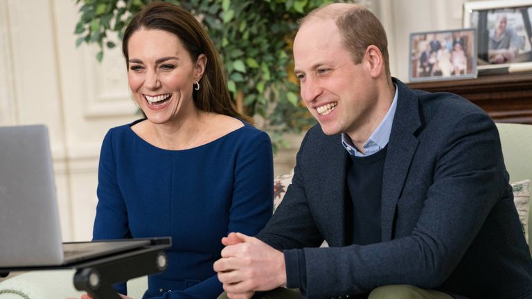 Le duc et la duchesse de Cambridge lors de leur engagement virtuel 