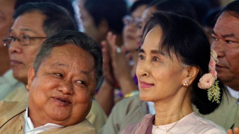 Win Htein est un proche collaborateur d'Aung San Suu Kyi.  Pic: AP