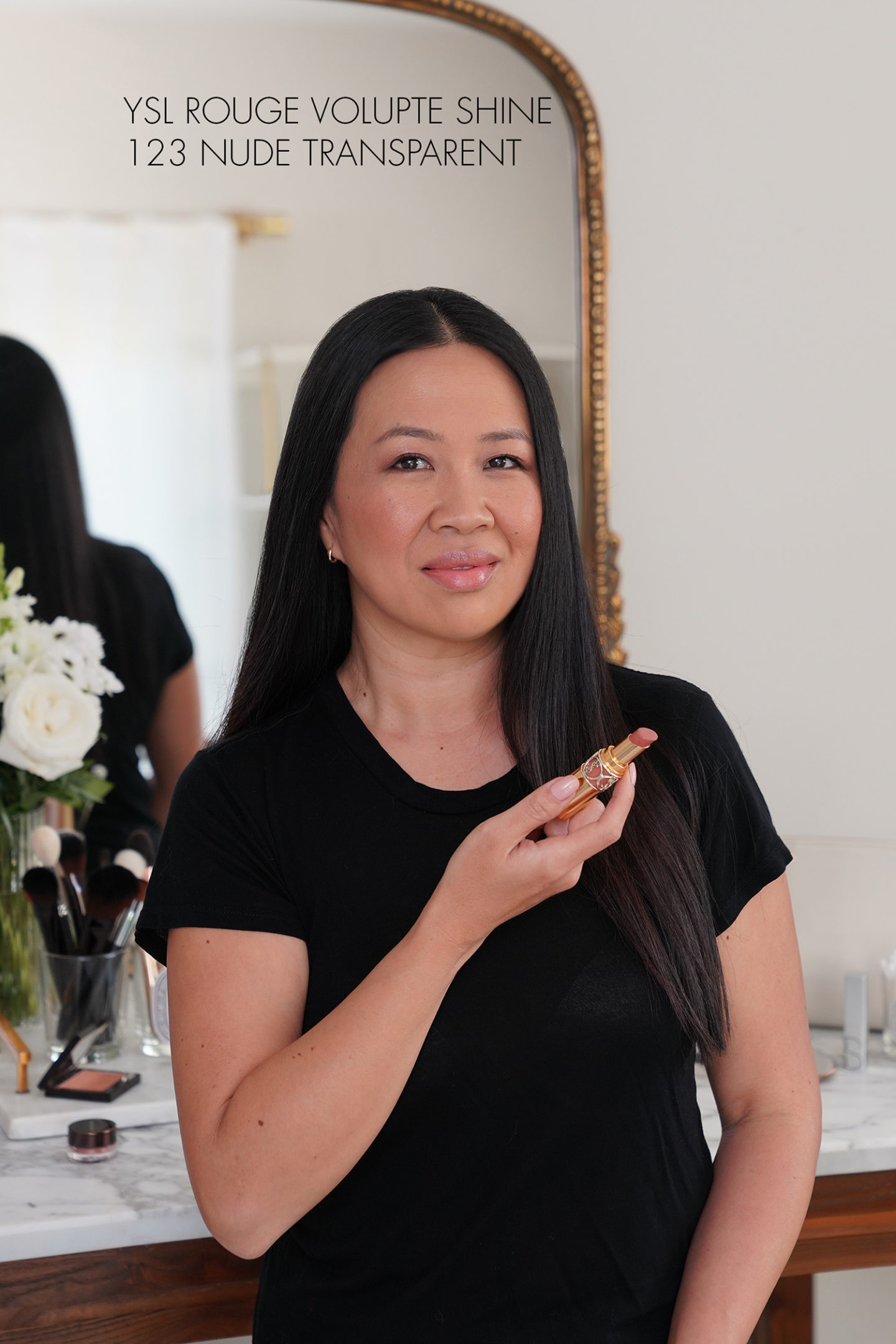YSL Rouge Volupte Shine 123 Nude Transparent Swatch