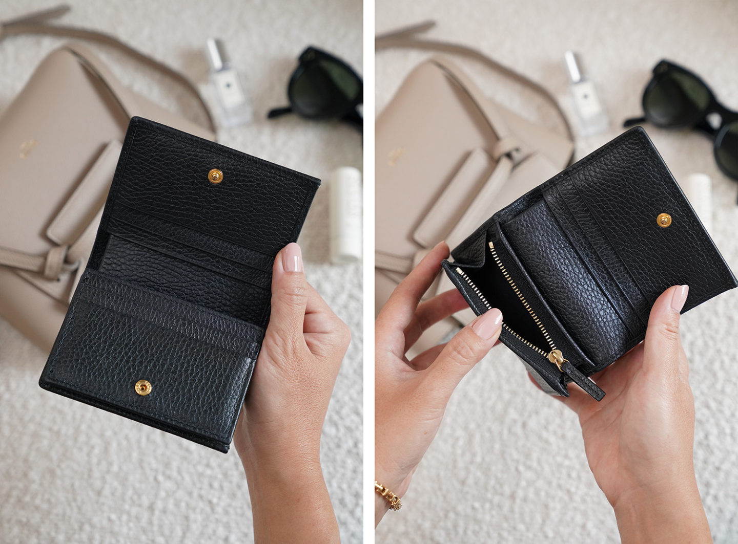 Porte-cartes Gucci Portefeuille en cuir Cuir noir