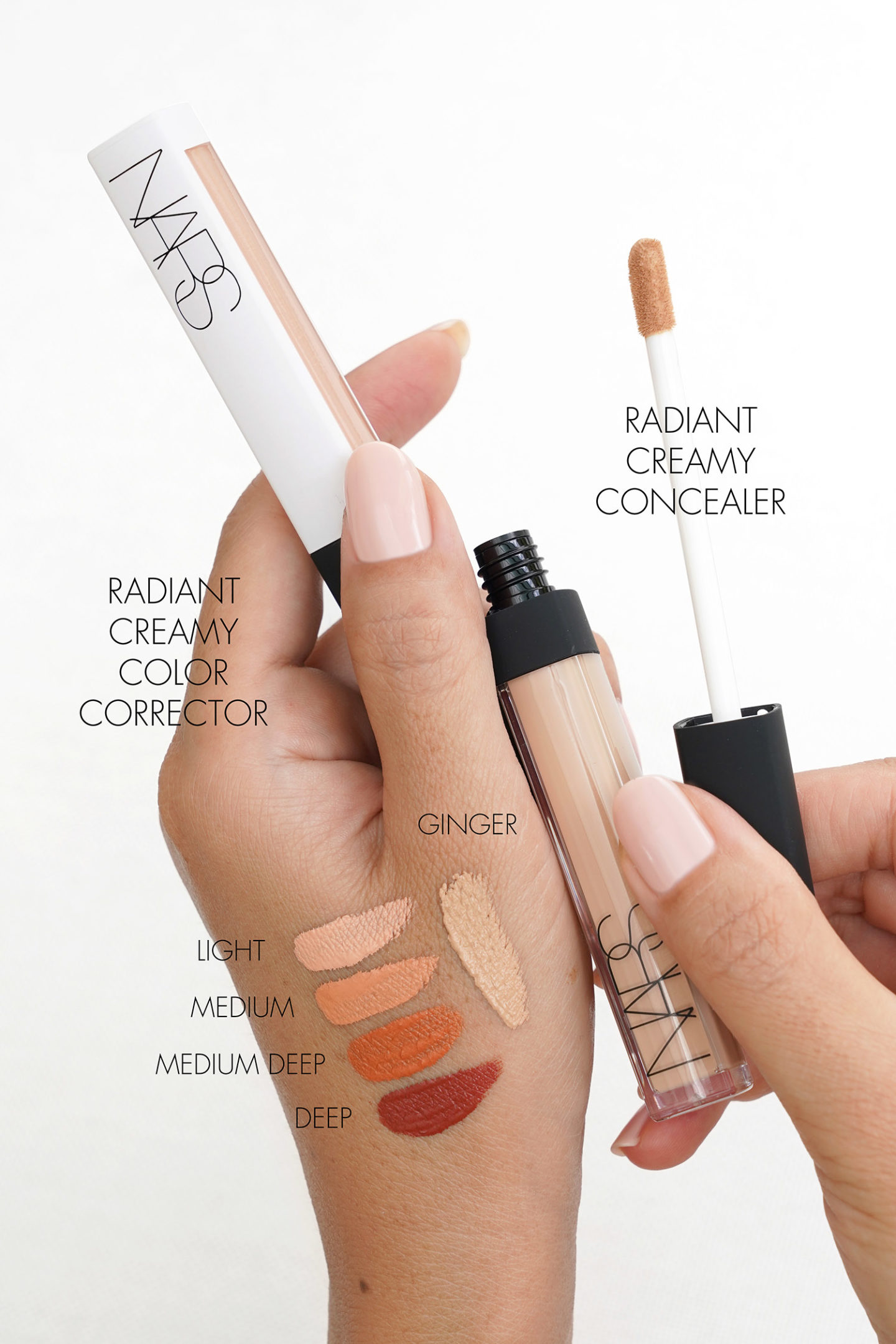 Nuancier NARS Radiant Creamy Color Corrector vs NARS Ginger Concealer