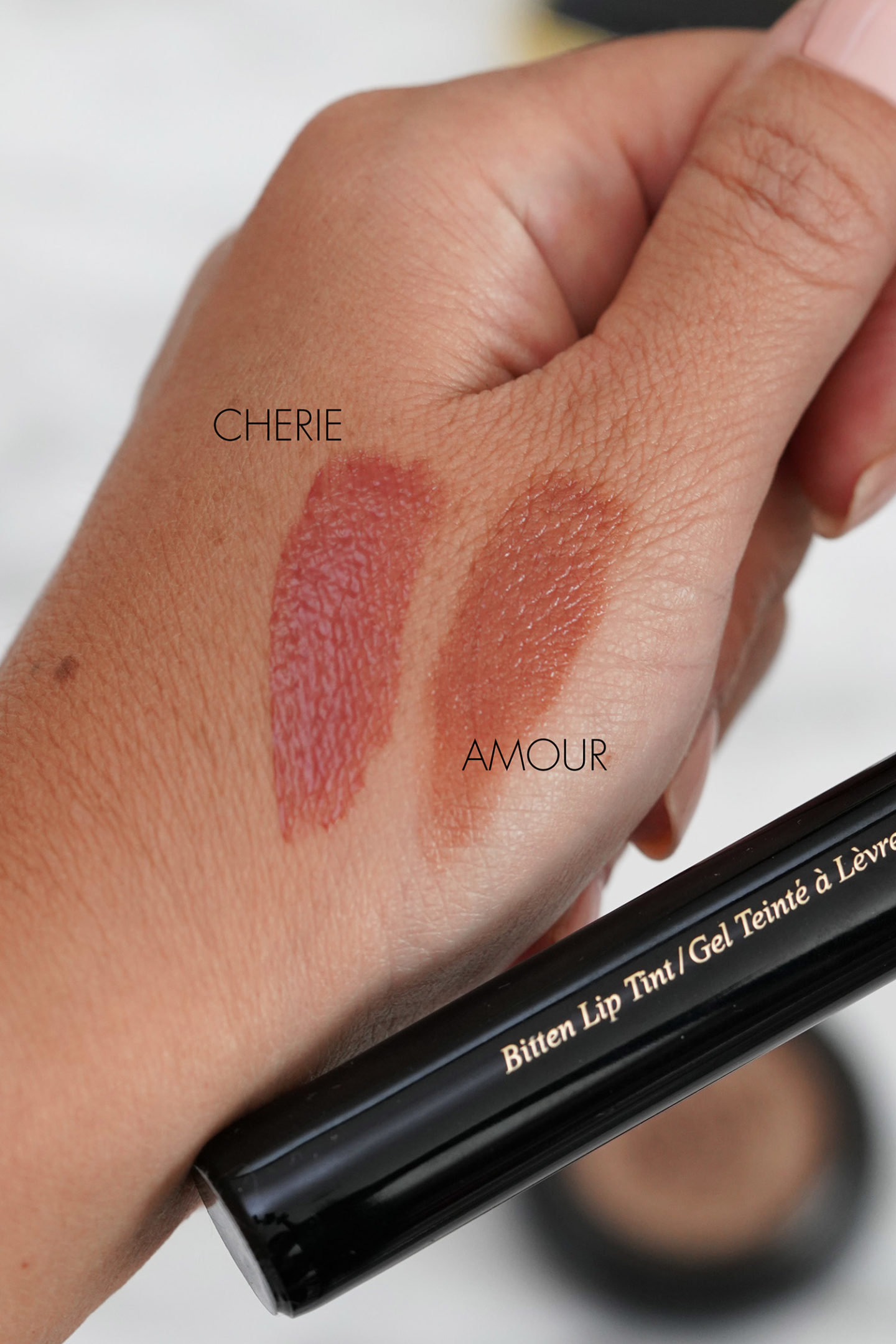 Victoria Beckham Bitten Lip Tint Cherie et Amour Swatches