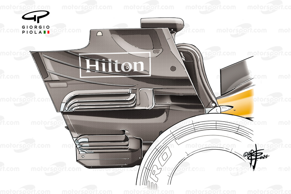 Détail de la plaque arrière de la McLaren MCL35M