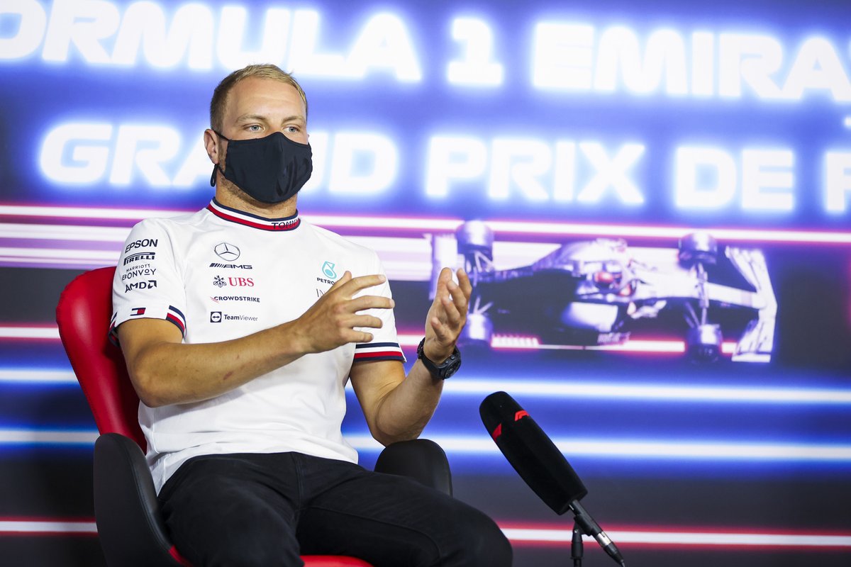 Valtteri Bottas, Mercedes lors de la conférence de presse