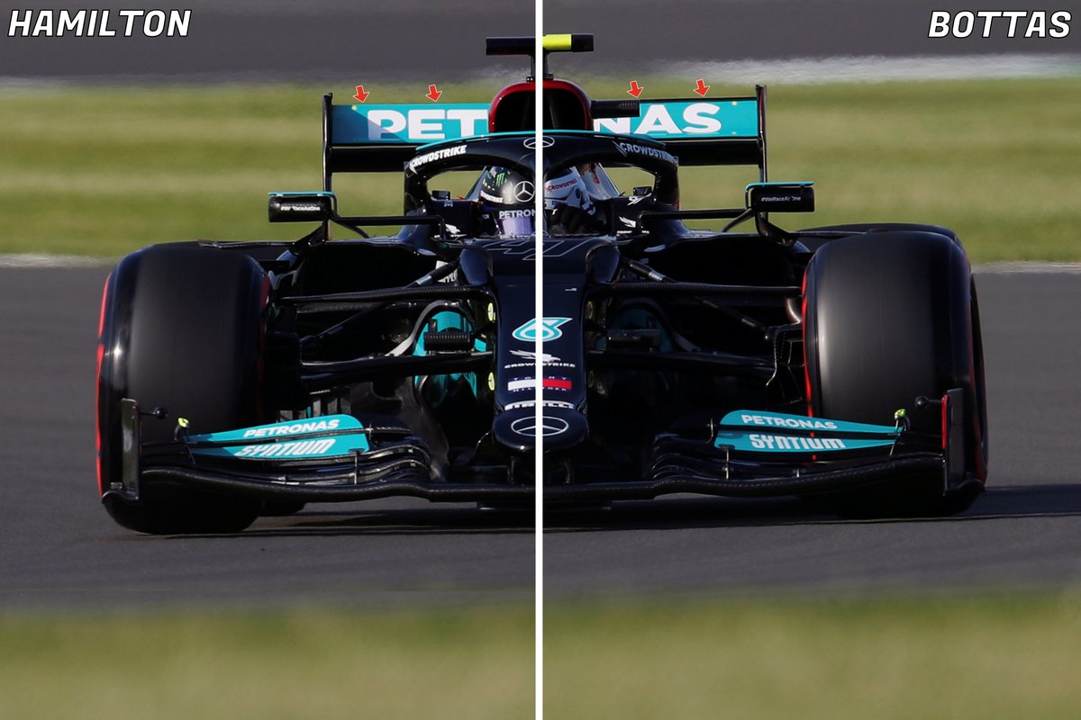 Comparatif de l'aileron arrière de la Mercedes W12 