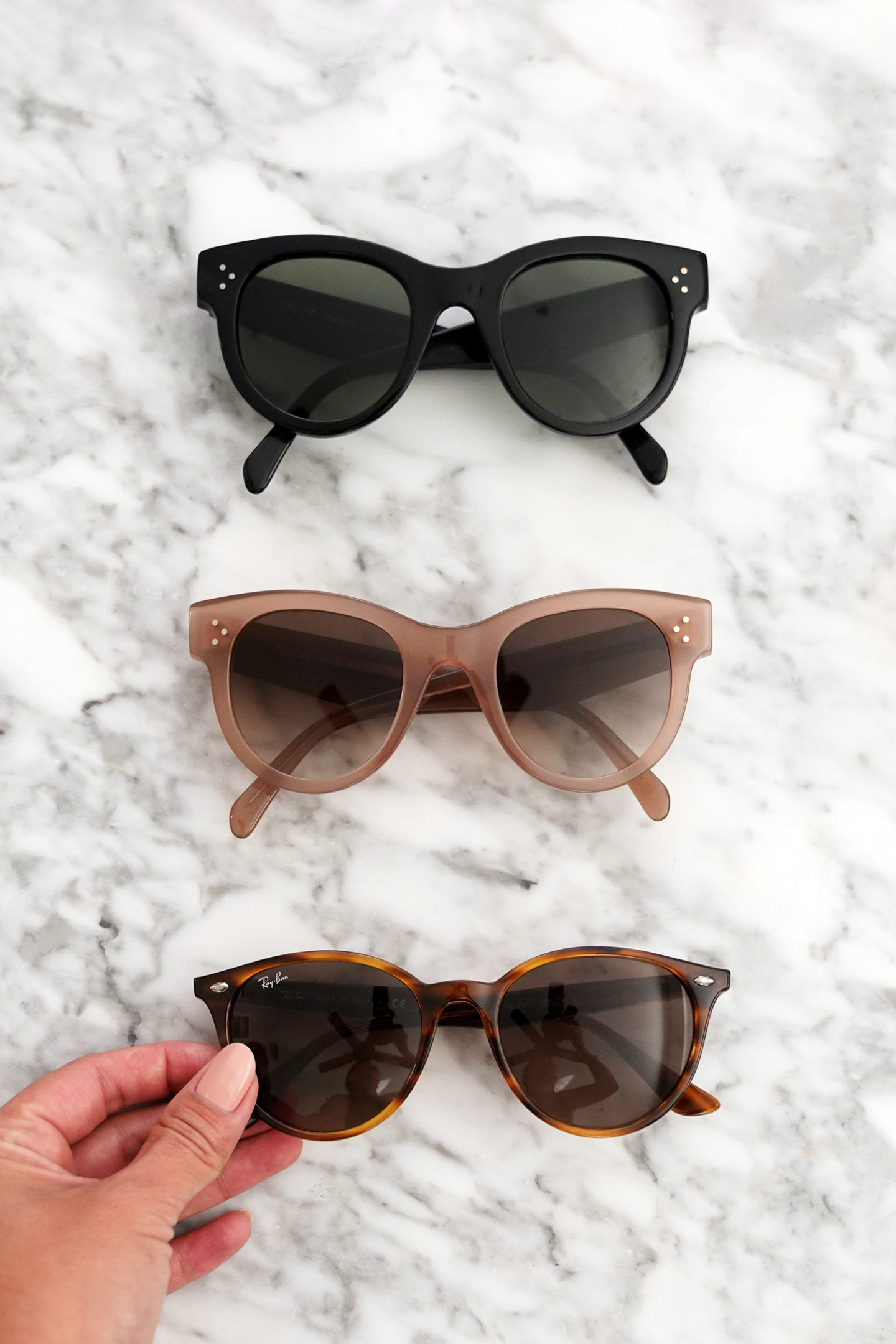 Lunettes de soleil préférées Céline et Ray-Ban