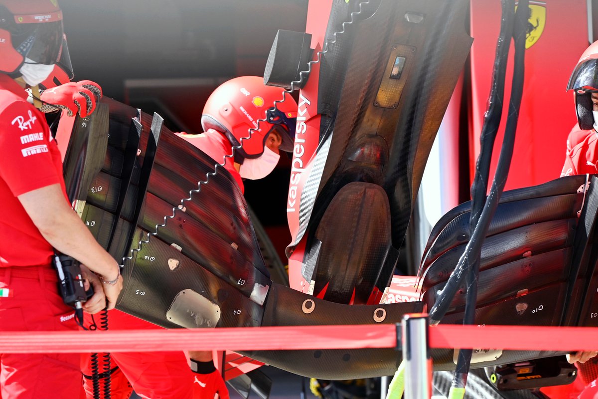 Détail de l'aile avant de la Ferrari SF21
