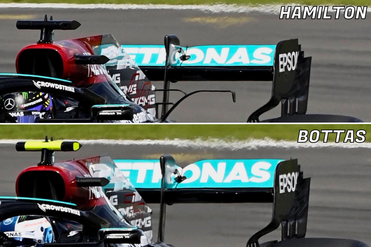 Comparatif de l'aileron arrière de la Mercedes W12