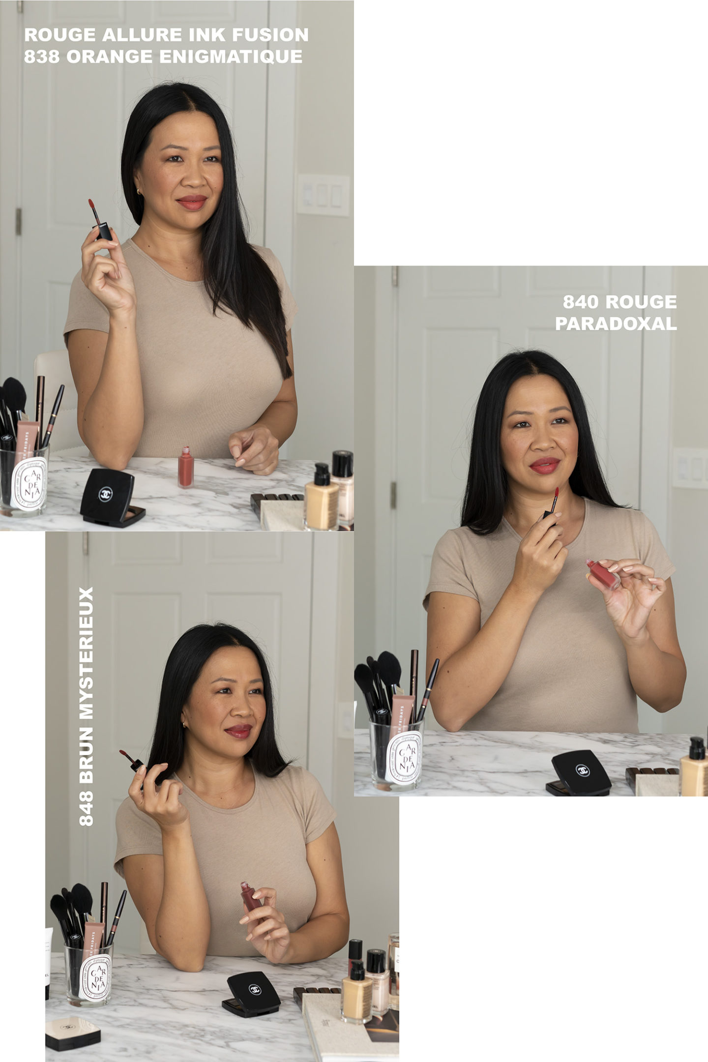 Chanel Rouge Allure Ink Fusion 838, 840 et 848