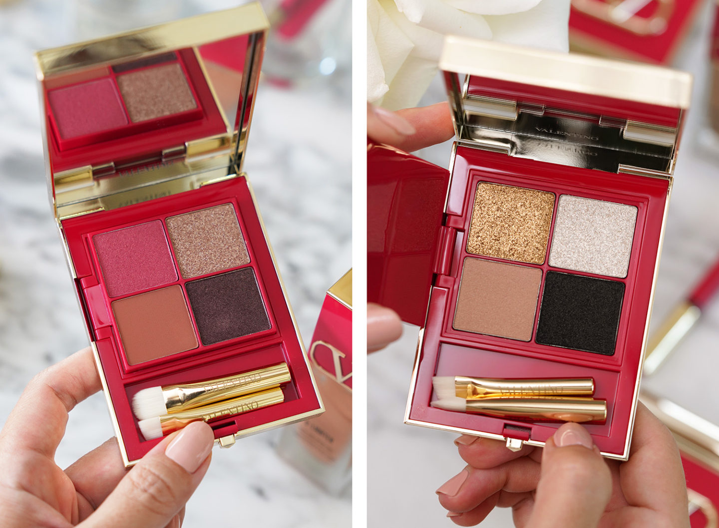 Examen de la palette de fards à paupières Valentino Color Flip