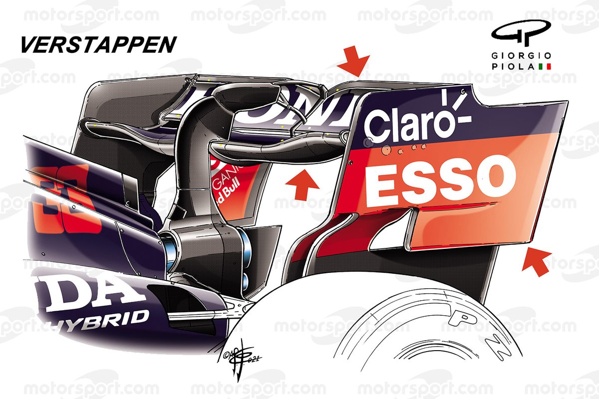 Max Verstappen, détail de l'aileron arrière Red Bull Racing RB16B