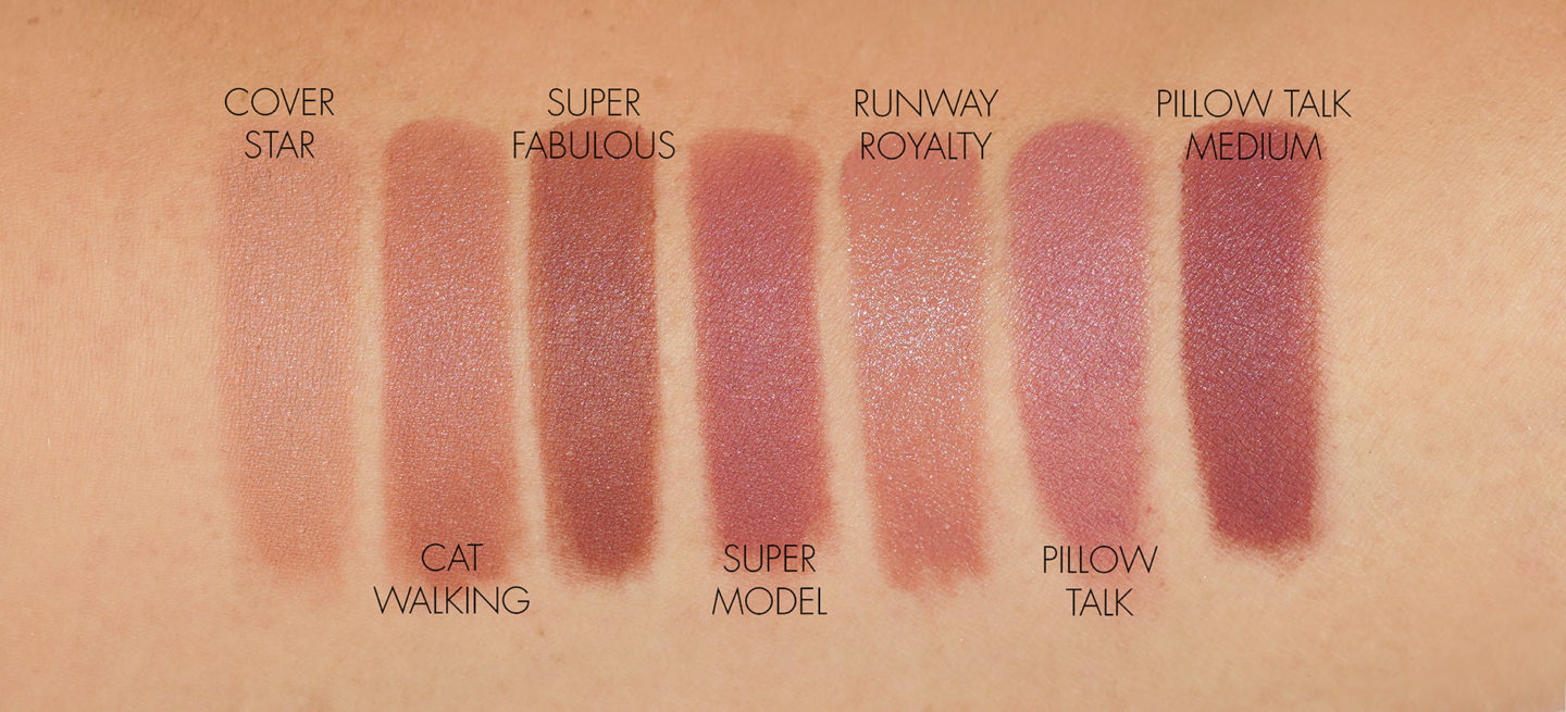 Charlotte Tilbury Super Nudes Lipsticks Cover Star, Catwalking, Super Fabulous, Top Model, Runway Royalty, Pillow Talk
