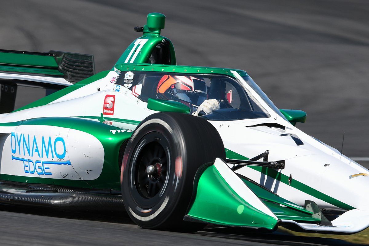 Callum Ilott teste les Juncos Hollinger-Chevrolet sur le parcours routier IMS. 