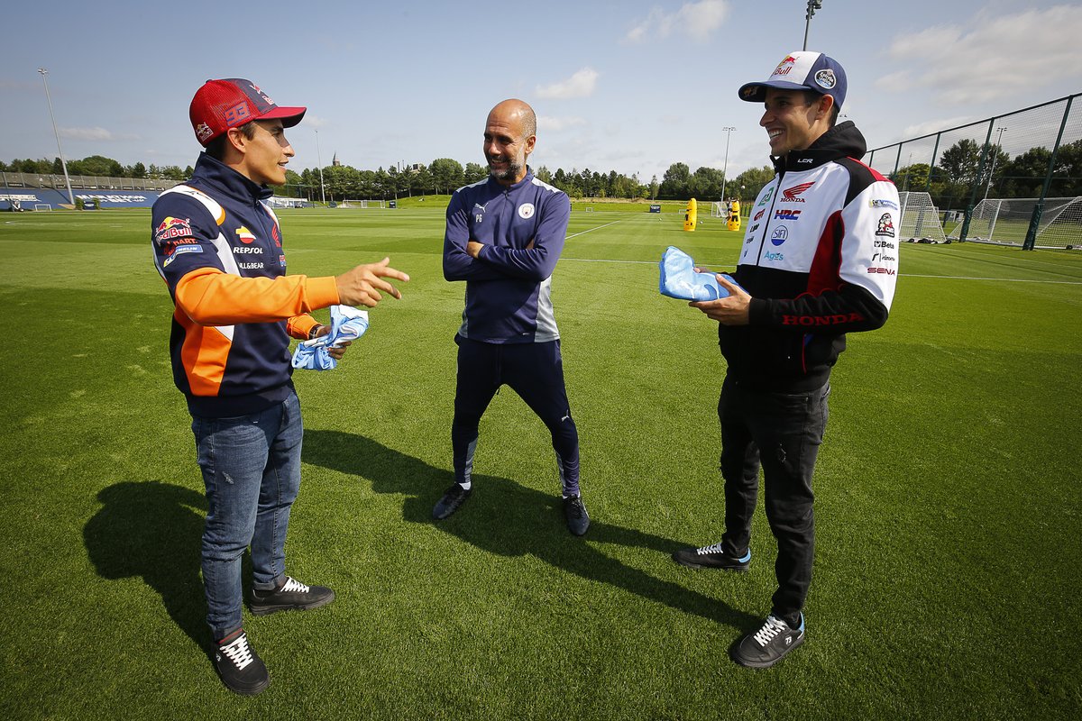 Marc Marquez, équipe Repsol Honda, Alex Marquez, équipe LCR Honda, manager de Manchester City Pep Guardiola