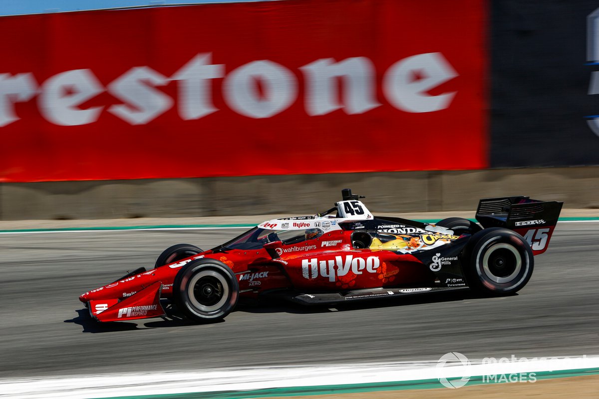 Le #45 Rahal Letterman Lanigan Racing-Honda soutenu par Hy-Vee Inc., piloté par Oliver Askew lors des trois dernières courses de la saison IndyCar 2021. 