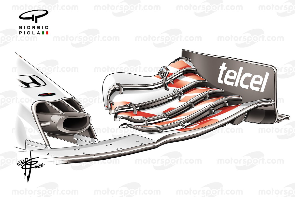 Détail de l'aileron avant Red Bull Racing RB16B
