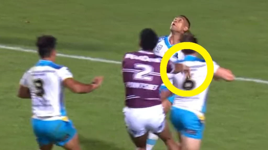 NRL 2022 : Manly Sea Eagles vs Gold Coast Titans, les fans dénoncent la terrible décision de bunker prise à l’encontre de Jason Saab, poussé dans le dos.