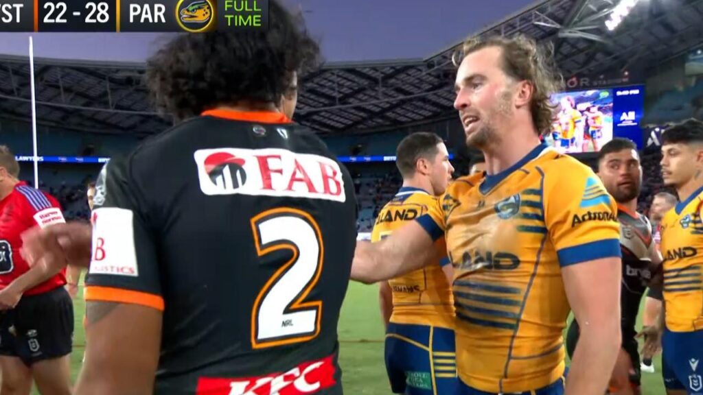 NRL 2023 : Parramatta Eels vs Wests Tigers, Clint Gutherson, Asu Kepaoa, échange d’après-match enflammé, bagarre, poignée de main refusée, news